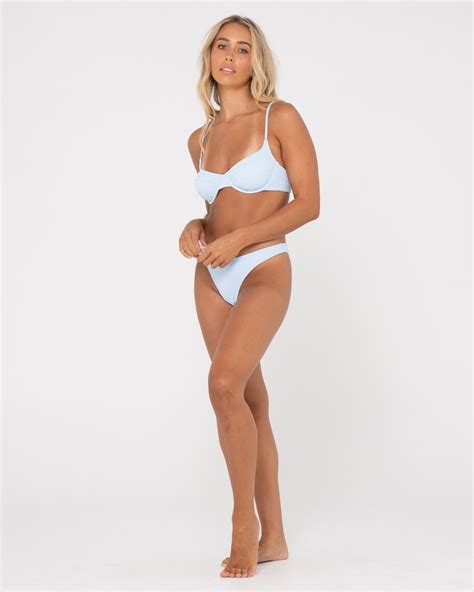 Rusty Sandalwood Balconette Tie Bikini Top Celestial Blue SurfStitch