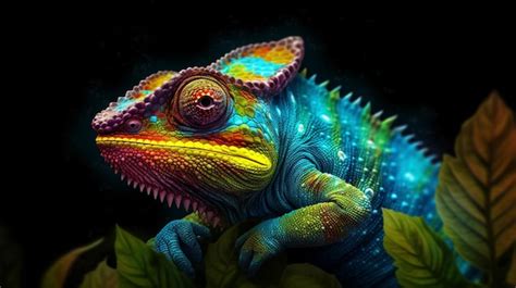 Premium AI Image | a Colorful Chameleon undergoing Metamorphosis