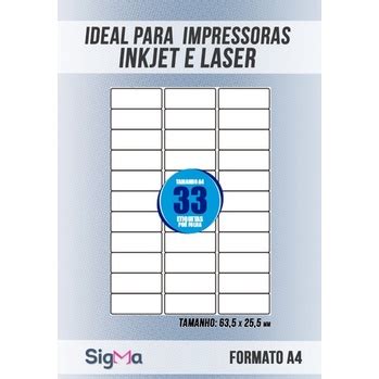 Etiqueta A4 33 P Folha 25 4mm X 63 5 Mm Cx C 100 Fls Shopee Brasil