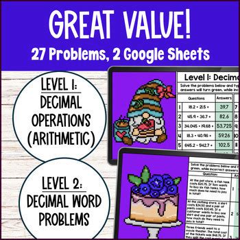 Free Decimal Operations Pixel Art Google Sheets Add Subtract