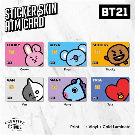 Sticker Skin Card Bt21 Atm Vinyl Debit Credit Emoney Flazz Sticker Shopee Philippines