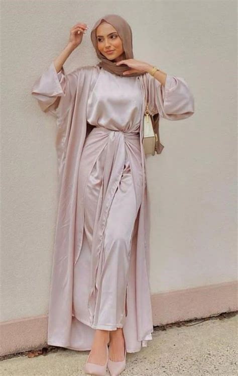 3 Piece Women S Abaya Set 3 Piece Women S Satin Etsy Kleding