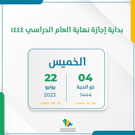 بداية إجازة نهاية العام الدراسي 1444 فعاليات السعودية