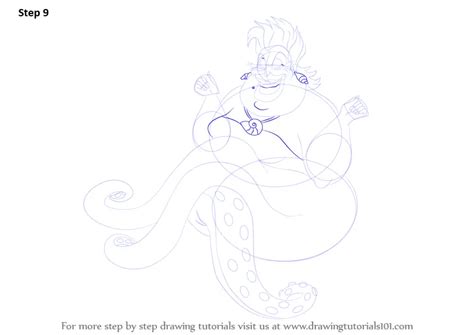 Learn How to Draw Ursula from The Little Mermaid (The Little Mermaid) Step by Step : Drawing ...