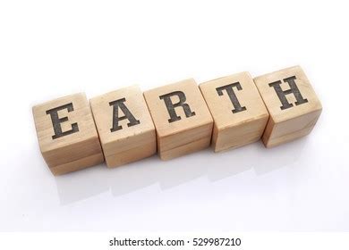 Earth Word Made Building Blocks Isolated Stock Photo 529987210