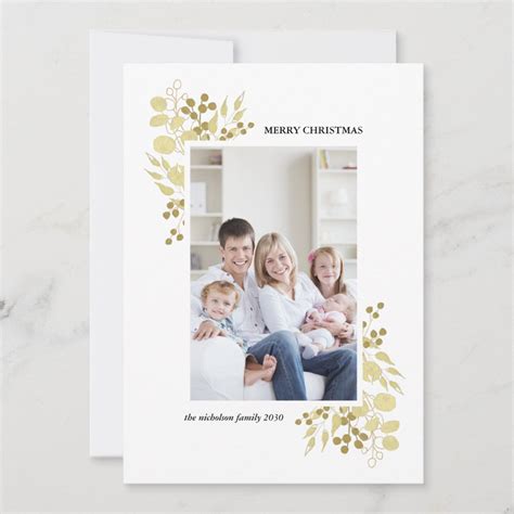 Gold Merry Christmas Photo Card | Zazzle