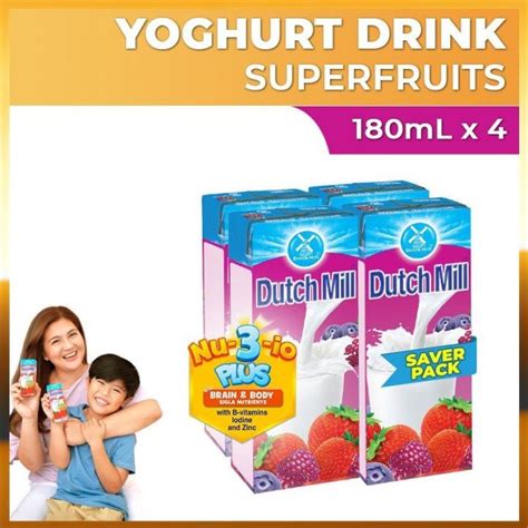 Dutch Mill Uht Yoghurt Drink Superfruits With 4 Mixed Berries Juice