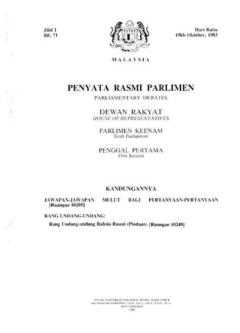 Pdf Parlimen Keenam Penggal Pertamamalaysia Dewan Rakyat Yang Keenam