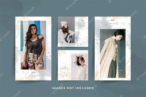 Premium Vector Fashion Woman Social Media Template With Abstract Watercolor