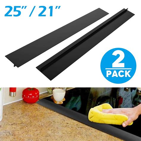 Lzvxtym 2 Pack Silicone Kitchen Stove Counter Gap Cover 25 Heat Resistant Long Gap Filler