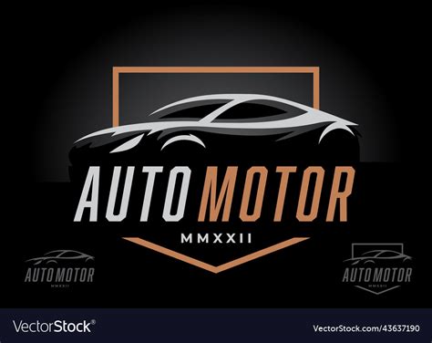 Sports Car Silhouette Logo Design Royalty Free Vector Image