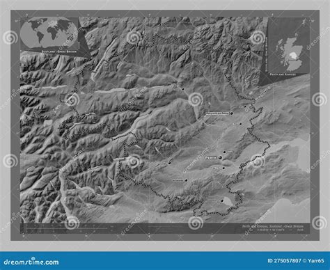 Perth And Kinross Scotland Great Britain Grayscale Labelled Stock