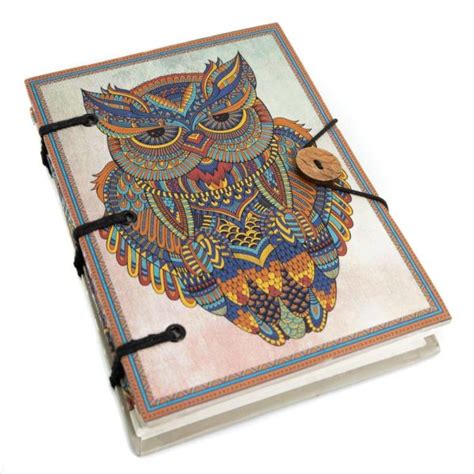 Carnet de Notes Hibou Fabriqué à la Main 18 x 13 cm Zenvol Vente en