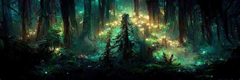 Premium Photo Deep Forest Fantasy Backdrop Concept Art Realistic Illustration Video Game