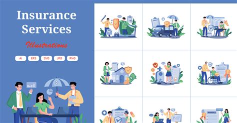 M Pack D Illustrations Des Services D Assurance