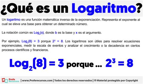 Qu Es Un Logaritmo Definici N De Logaritmo