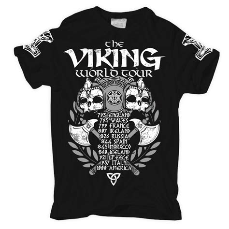 T Shirt Viking World Tour Wikinger Germanen Odin Thor Walhalla Heiden