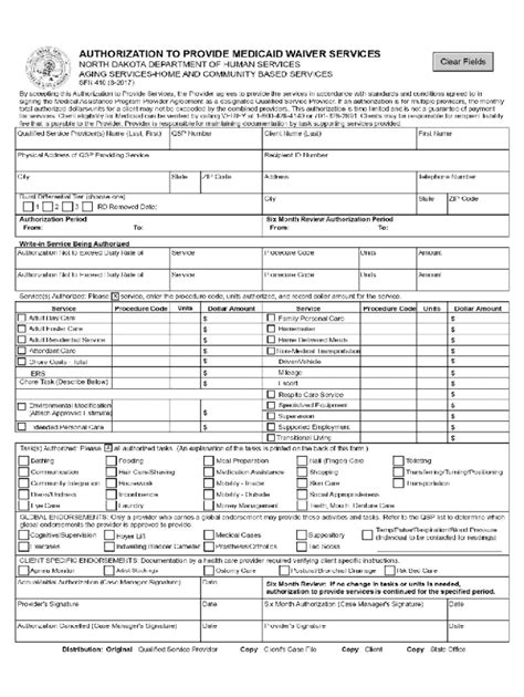 Authorization To Provide Medicaid Waiver Services Form Fill Out And