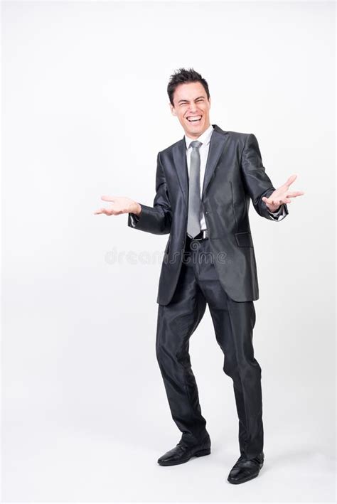 Laughing man in suit stock image. Image of wear, single - 178601095