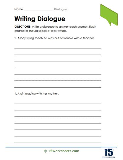 Dialogue Worksheets 15