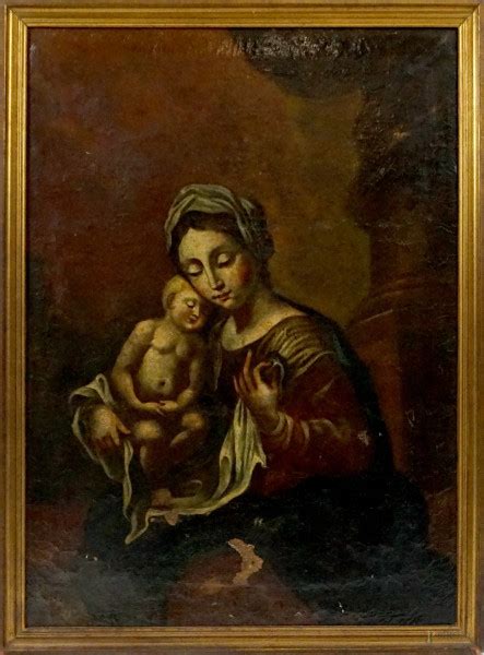 Pittore Della Fine Del XVIII Secolo Madonna Col Bambino Olio Su Tela