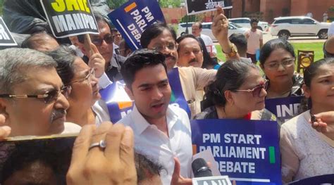 India Seek Pm Statement On Manipur Abhishek Banerjee Among Tmc Mps In