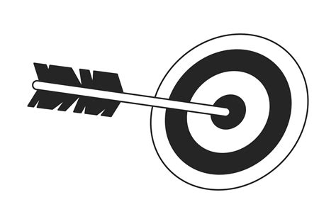 Arrow Target Flat Monochrome Isolated Vector Object Shooting Target