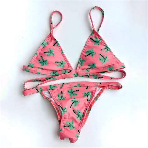 מוצר AWEMIEE New Sexy Bikinis Set Pink Swim Women s Swimsuits Biquinis Swimming Sex