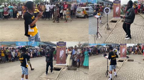 Day Evangelist Suro Nyame Pull Out A Massive Crowd On The Street Of