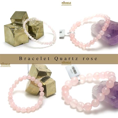 Bracelet Quartz Rose Perle Ronde Mm Au Choix Bracelet