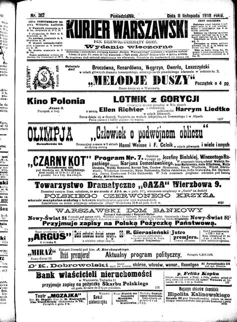 11 listopada 1918 roku o czym pisały polskie gazety gdy