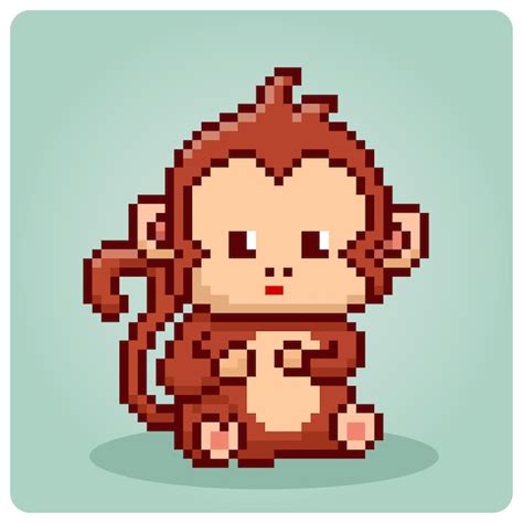 Vecteurs Et Illustrations De Illustration Singe A Pixels En