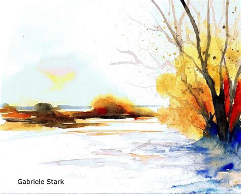 Aquarell Watercolor Aquarelle Acquerello Acuarela Winter Hiver