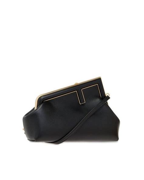 Fendi Logo Detailed Small Clutch Bag In Black Lyst