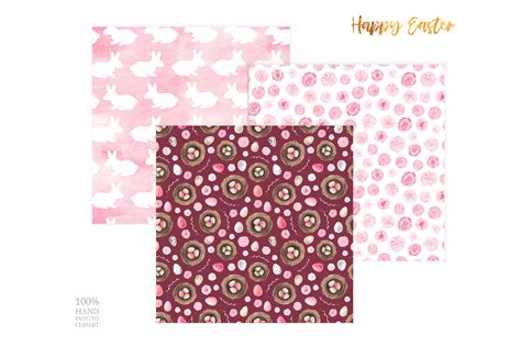 Watercolor Spring Easter Digital Papers By Larysa Zabrotskaya