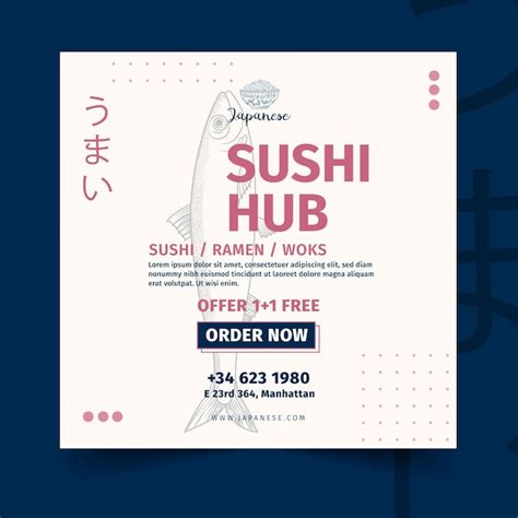 Free Vector Japanese Restaurant Flyer Template