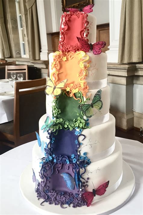 Rainbow Pastel Wedding Cake