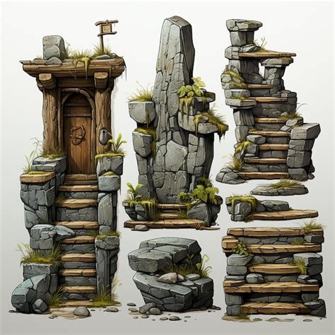 Premium Ai Image Stairs Game Assets