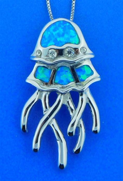 Jellyfish Opal Pendant Sterling Silver Island Sun Jewelry Beach Haven Nj