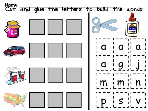 Free Printable Cut And Paste Rhyming Worksheets For Kindergarten Free