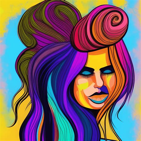 Womens Abstract Art Hair Graphic · Creative Fabrica