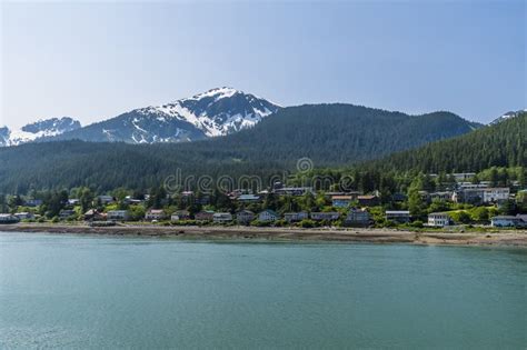 A View Along The Shoreline In Outskirts Of Juneau Alaska Stock Photo