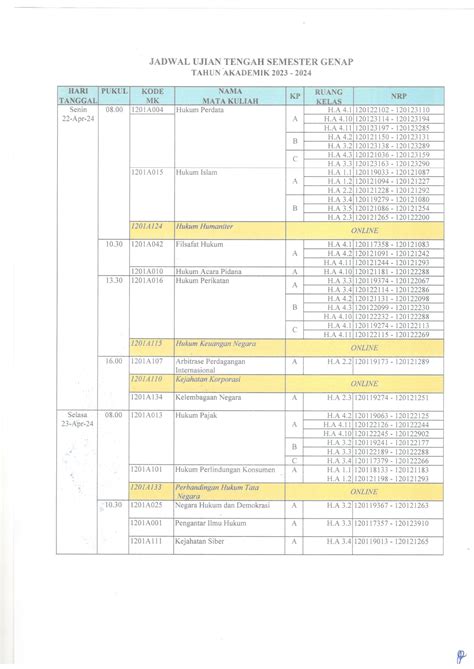 Pengumuman Jadwal Dan Peraturan UTS Genap 2023 2024