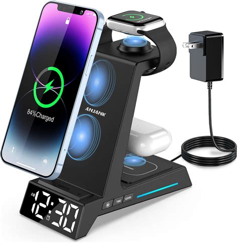 Afk Wireless Charging Station With Bluetooth Speaker And Alarm Clock 4 In 1