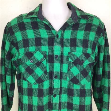 Ll Bean Wool Shirt Etsy