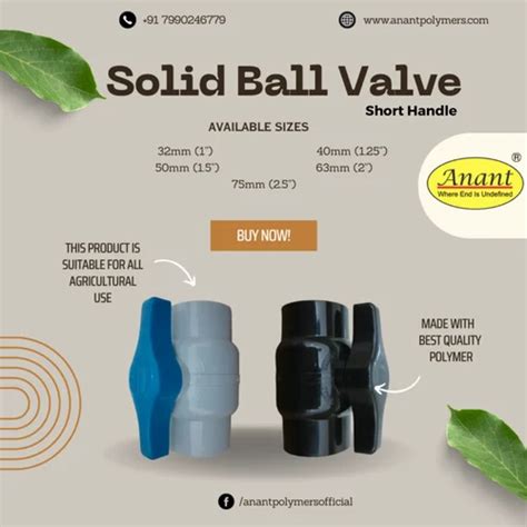 ANANT PP Solid Ball Valve Short Handle Threaded At Rs 37 Piece In