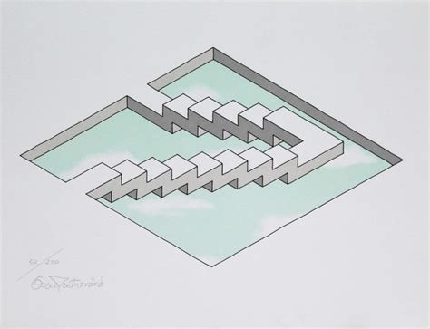 Oscar Reutersvard The Impossible Figure Geometric Shapes Drawing