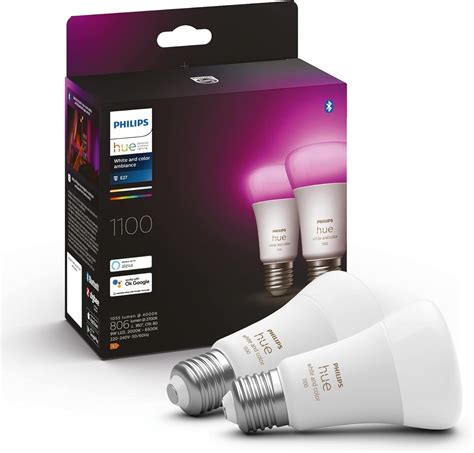 Philips Hue White And Colour Ambiance Light Bulbs E Double Pack X