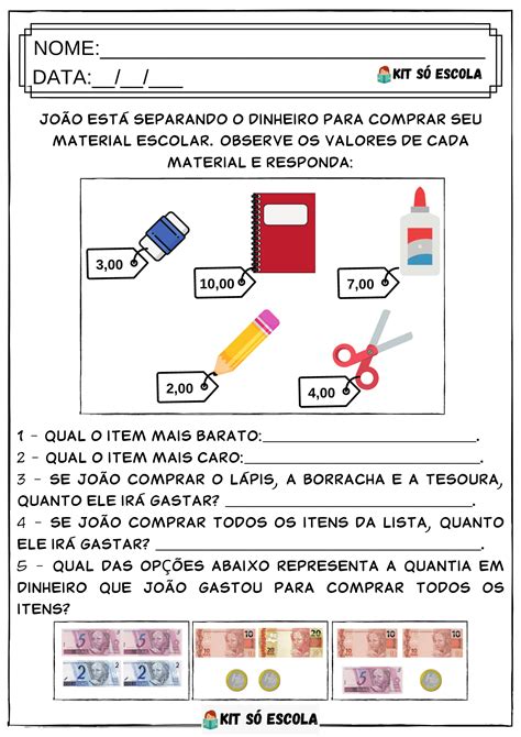 Atividades Sistema Monetario S Escola