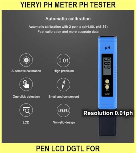 Yieryi Ph Meter Ph Tester Pen Lcd Dgtl Test For Drinking Water